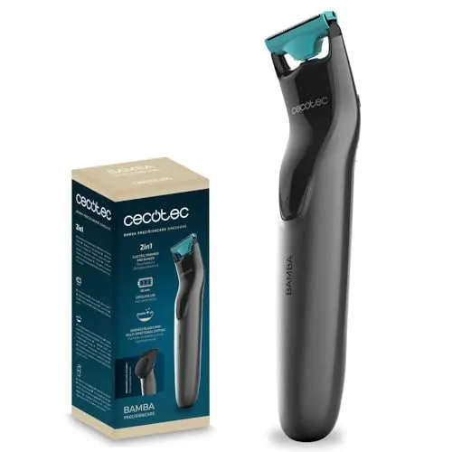 Cecotec 2-in-1 Haarschneidemaschine Bamba PrecisionCare OneShave - Haarscherer mit kabelloser Nutzung, Edelstahlklingen und einstellbarem Kammaufsatz für präzise Rasur und Trimmen ohne Kabelsalat.