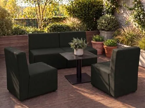 A&J MöbelLand Outdoor Lounge Set Gold - Wetterfestes Gartenmöbel Set für Terrasse und Balkon - Elegantes Outdoor Lounge Set GOLD mit 2-Sitzer Sofa und 2 Sesseln, ideal für Terrasse und Balkon. Wetterfest und pflegeleicht durch spezielle Easy-Clean-Technologie, sorgt für langanhaltenden Sitzkomfort im Freien.