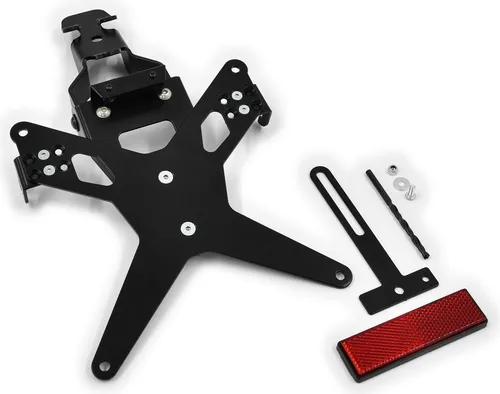 ZIEGER Kennzeichenhalter X-Line für Honda CBR 1000 RR BJ 2010-16 - Robuster Kennzeichenhalter für Honda CBR 1000 RR, schwarz pulverbeschichtet und witterungsresistent. Verstellbarer Neigungswinkel und keine TÜV-Eintragung nötig, ideal für sportliche Optik.