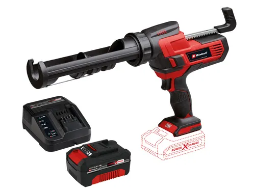 EINHELL Akku-Kartuschenpistole TE-SG 18/10 Li Kit (1x 4,0 Ah) - Maler- & Maurerbedarf, leistungsstarke Akku-Kartuschenpistole mit 4,0 Ah Akku für präzises Arbeiten ohne Kabelsalat.