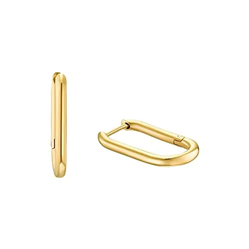 s.Oliver Creolen Edelstahl Damen Ohrschmuck, 2,4 cm, Gold - Ohrringe für Damen aus hochwertigem Edelstahl, ideal als Geschenk in einer eleganten Schmuckbox. Mit einem praktischen Scharnierverschluss und zeitlosem Design für jeden Anlass.
