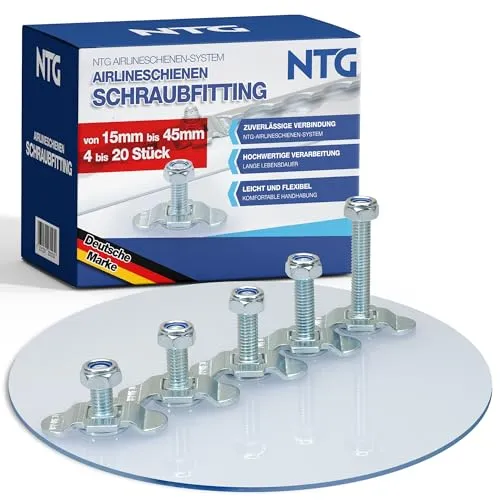Schraubfitting für Airlineschiene (1-20 Stück) Fitting Single Endbeschlag - Set 10 Stück - 25 mm