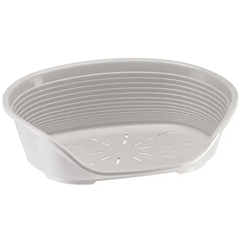 Ferplast Hundebett Katzenbett Kunststoff-Hundebett Extra Small Hundeliege waschbar Hundekorb atmungsaktiv rutschfest Siesta Deluxe, 43 x 28 x h 17,5 cm, Grau