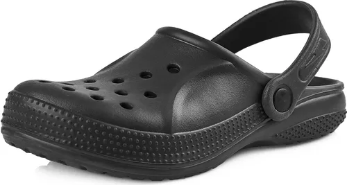 Ladeheid Kinder Mädchen Jungen leichte Eva Clogs Gartenclogs Gartenschuhe KL055 (Schwarz, 32 EU)