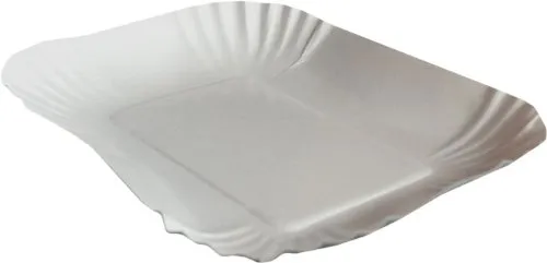 Packing24 250 Stück Pappschalen 130x180x30mm, Mehrschicht, Pappe, Modern, Weiß, Eckig, Schale