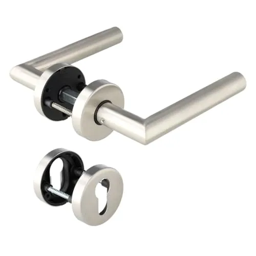 Aperit Türgriff: Edelstahl Türklinke Paar mit PZ Rosetten