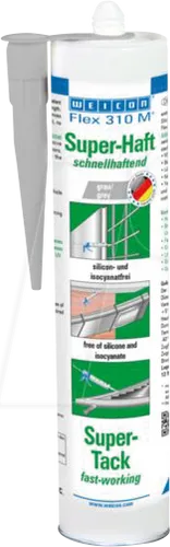 WEICON 13652290 - 1-K Kleb- und Dichtstoff auf MS-Polymer-Basis, 290 ml, grau