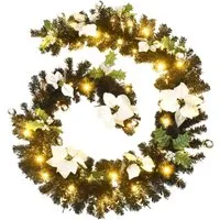 vidaXL Weihnachtsgirlande mit LED-Lichtern Schwarz 2,7 m - Nussknacker Weihnachtsgirlande mit 50 energieeffizienten LEDs, ideal für festliche Dekoration drinnen und draußen. Leicht aufzubewahren und sorgt für ein spektakuläres Ambiente!