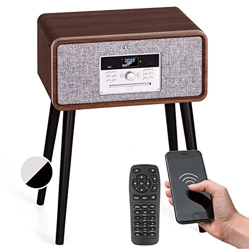 Auna Plattenspieler mit Lautsprecher und Bluetooth - Plattenspieler im Retro-Design mit DAB+/FM-Radio, CD-Player und Bluetooth-Verbindung für vielseitigen Musikgenuss und hervorragenden Klang.