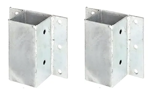 Alberts 208677 Pfostenträger für L- und U-Steine - Anker für L- und U-Steine, feuerverzinkt und robust, ideal für stabile Konstruktionen im Außenbereich - 2er Set für einfache Montage.