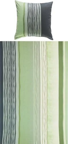 REDBEST Bettwäsche, Bettgarnitur Single-Jersey grün-grau Größe 80x80 cm / 155x200 cm - Wendekissenbezug, temperaturausgleichend, bügelfrei, mit Reißverschluss
