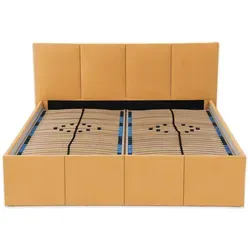 Polsterbett Dalas Gold 180 x 200 cm mit Stauraum in gold von Halmon Schlafkomfort Betten