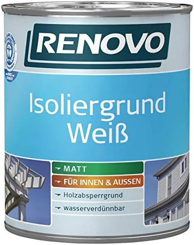 Renovo Isoliergrund weiss 2,5 l - Hochwertige Holzgrundierung für außen, UV-beständig und schnell trocknend. Ideal für eine optimale Untergrundvorbereitung.