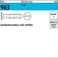 Senkschraube DIN 963 Edelstahl A4 M8 x 60mm - Eisenwaren - Hochwertige Senkschraube aus Edelstahl A4, ideal für korrosive Umgebungen, mit metrischem Gewinde und Schlitzantrieb für vielseitige Anwendungen.