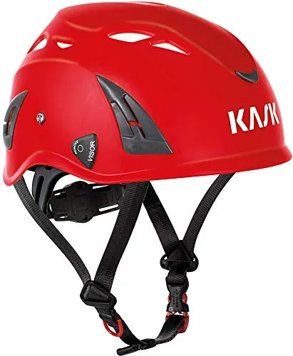 Kask Schutzhelm Plasma AQ, Riggerhelm - Kopfschutz mit optimaler Ventilation durch 10 Belüftungsschlitze. Ideal für Arbeitssicherheit mit komfortablem Kinnpolster und innovativer UP und DOWN 2.0 Verschluss-Technologie.