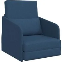 vidaXL 2-in-1 Schlafsessel Blau - Kompakter Sessel und Bett in einem, ideal für kleine Wohnungen. Der moderne blaue Stoff sorgt für Stil und Komfort – perfekt für Gäste oder entspannte Stunden.