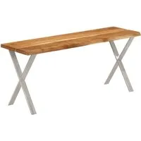 vidaXL Bank Sitzbank Esszimmerbank Flurbank Baumkante 105cm - Weitere Sitzteile: Robuste Sitzbank aus massivem Akazienholz mit einzigartiger Baumkante, ideal für den Industrial Style in Esszimmer oder Flur.