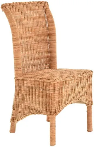 Krines Home Rattan Esszimmerstuhl mit hoher Rückenlehne - Eleganter Korbstuhl für Ihr Esszimmer. Hochwertiges Rattan, komfortable Sitzhöhe von 47 cm und stilvolles Design für einladende Essbereiche.