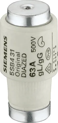 Produktbild Diazed Sicherungseinsatz gG DIII 35A 500V Siemens Typ 5SB4111