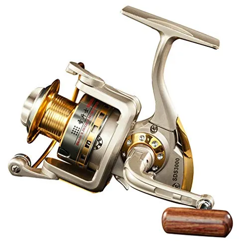 Diwa Spinning Fishing Reels for Saltwater Freshwater 1000 2000 3000 4000 5000 6000 Series Left/Right Interchangeable Trout Spinning Reel Carp Fishing Spool 10 Ball Bearings Light and Smooth (5000)