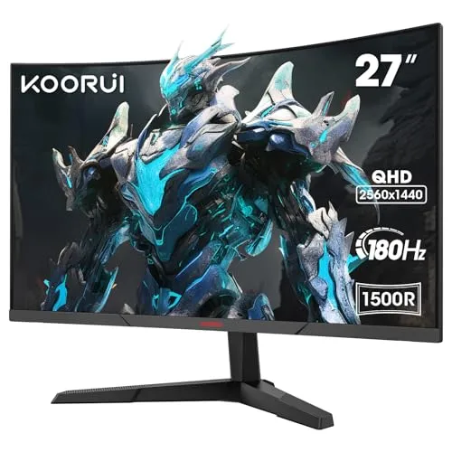 KOORUI 27 Zoll Gaming Monitor mit 1500R Curved Bildschirm
