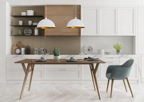 2x Pendelleuchte im Vintage Design E27 Fassung - Deckenlampen & Kronleuchter, stilvolle Kombination aus weißem und goldenem Schirm für ein elegantes Ambiente