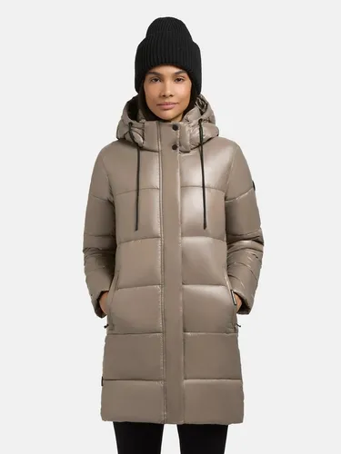 khujo Damen Wintermantel Jadet2-YM in Champagne Beige XXL - Funktionsjacke mit wasserabweisendem Material, großer gefütterter Kapuze und zwei Reißverschlusstaschen. Ideal für kalte Temperaturen und urbane Outfits.