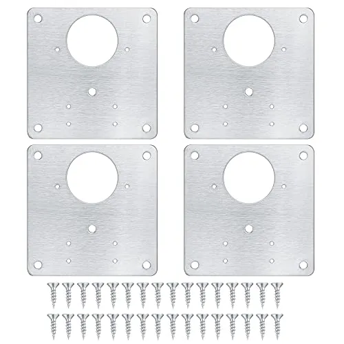 Stück Schrank Scharnier Reparaturplatte, Küchenscharnier Reparaturplatten, Aufschraubscharniere Reparaturklammern mit Loch, Möbelscharnier Platte für Schrank Möbel Schublade Fenster 4