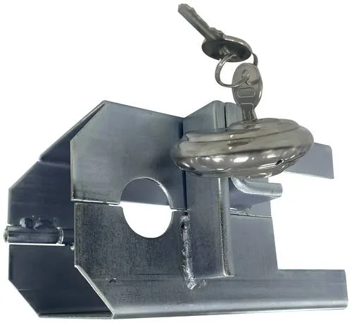 Kastensicherung klappbar mit Diskusschloss – Diebstahlsicherung für Anhänger - Robuste Diebstahlsicherung für Anhänger mit Diskusschloss, ideal für sicheren Transport. Praktisches klappbares Design für einfache Handhabung.