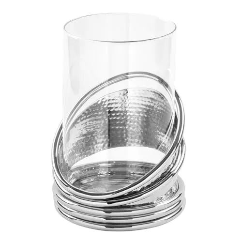 Fink Windlicht 25x18 cm aus Glas-Aluminium - Laterne für Stumpenkerzen, elegantes Design und hochwertige Materialien schaffen eine stilvolle Atmosphäre in jedem Raum.