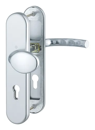 Hoppe Tokyo Aluminium-Schutz-Langschild-Wechsel-Garnitur - Türsicherungen für Außen- und Wohnungstüren, mit Profilzylinder und robuster Aluminium-Oberfläche in Silber, ideal für erhöhte Sicherheit.