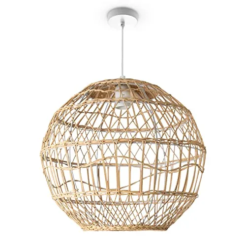 Paco Home Pendelleuchte Boho Rattan 40 cm in beige von Paco Home