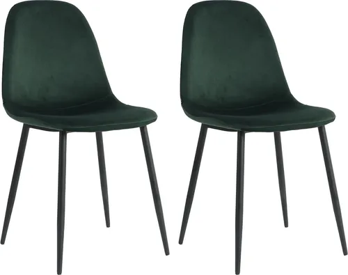 Lina® Napoli Esszimmerstuhl, komfortabler Sitz für Wohnzimmer und Esszimmer, Samtbezug - 2er Set - Grün