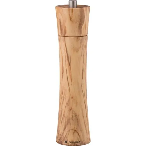 Zassenhaus Pfeffermühle Frankfurt - 24cm aus Olivenholz mit patentiertem Keramikmahlwerk, stufenlos einstellbar für perfektes Mahlergebnis