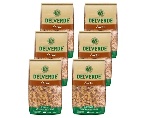 DELVERDE Nudeln, Delverde Vollkorn Eliche Integrale Vollkorn Nudeln 500g 6er Pack