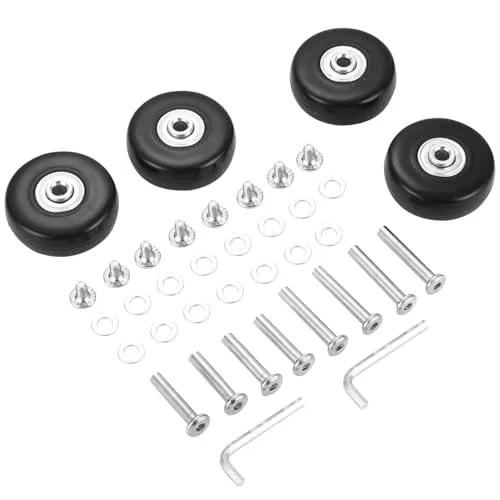 Kofferrollen Ersatzrollen, 50x18mm Koffer Rollen Ersatz mit Unterlegscheiben, Schlüsseln und Schrauben, Universelle Ersatzrollen für Koffer Können für Inline-Räder und Lenkrollen Verwendet Werden
