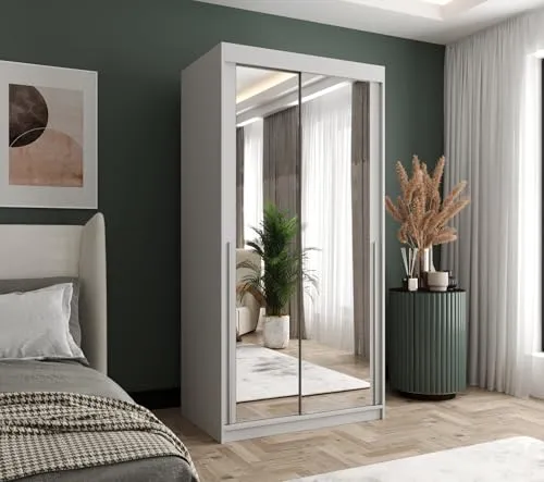 Home Collective Schwebetürenschrank mit Spiegel - 2-türig, platzsparend und modern - Der elegante Schwebetürenschrank mit Spiegelfront bietet nicht nur praktischen Stauraum, sondern verleiht Ihrem Raum auch eine optische Weite. Ideal für kompakte Räume, in verschiedenen Größen und Designs erhältlich.