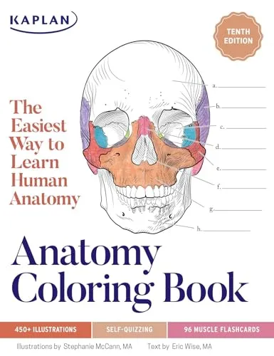 Anatomy Coloring Book - 10th Edition mit 450+ Illustrationen - Schule & Ausbildung: Lehrbuch mit über 450 realistischen medizinischen Illustrationen und Quizfragen für interaktives Lernen.