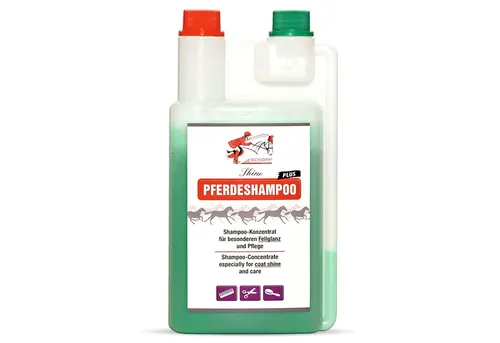 Silberkraft Tiershampoo Pferdeshampoo Plus 1000 ml für glänzendes Pferdefell - Hochwertiges Shampoo für Pferde und Ponys aller Rassen. Ideal zur Pflege von Schweif, Mähne und Langhaar. Konzentrierte Formel für seidigen Glanz und gepflegtes Langhaar.