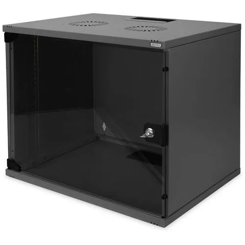 Digitus DN-19 09-U-S-SW 19 Zoll Wandgehäuse - Computer- & Server-Racks: Robustes, unmontiertes 9 HE Wandgehäuse aus Stahlblech, ideal für EDV- und Telekommunikationsanwendungen, platzsparend und einfach zu montieren.
