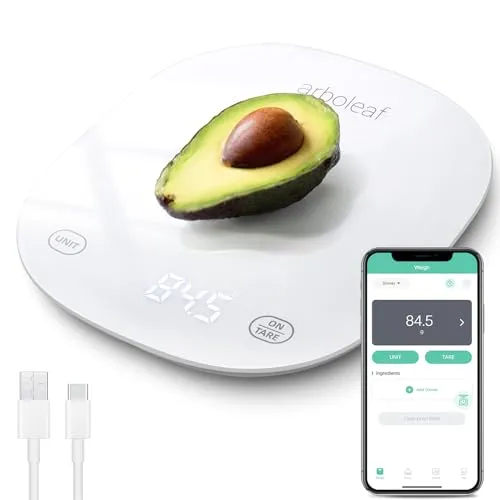 arboleaf Küchenwaage Digital mit App – Präzise 10kg/0.5g Bluetooth Waage