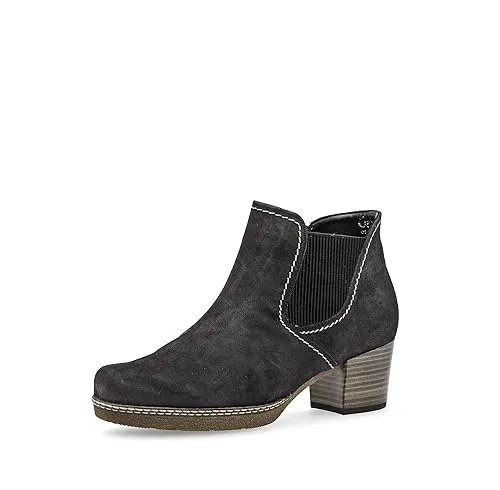 Gabor Damen Chelsea Boots, Frauen Stiefeletten,Wechselfußbett,Moderate Mehrweite (G),uebergangsstiefel,hoch,Dark-Grey(S.n/Mic),38 EU / 5 UK