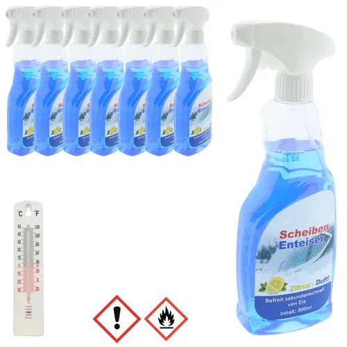 8 x Scheibenenteiser 500ml Sprühflasche Enteiser Entfroster Auto 5,75 EUR/l