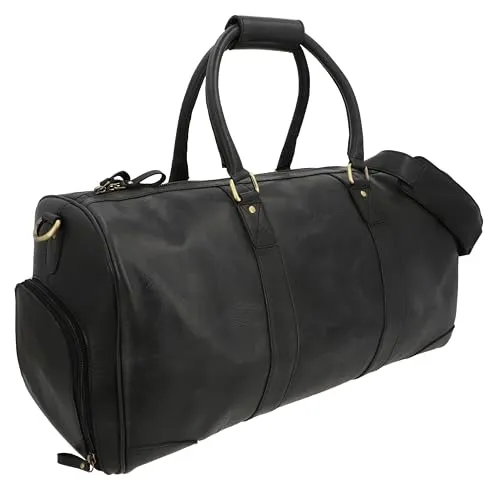 Gusti Leder Reisetasche Davide - Hochwertige Büffelleder Reisetasche in Schwarz - Reisetasche aus hochwertigem Büffelleder, ideal für Reisen mit einer praktischen Größe von 55x28x26 cm und stilvollem Hochformat.