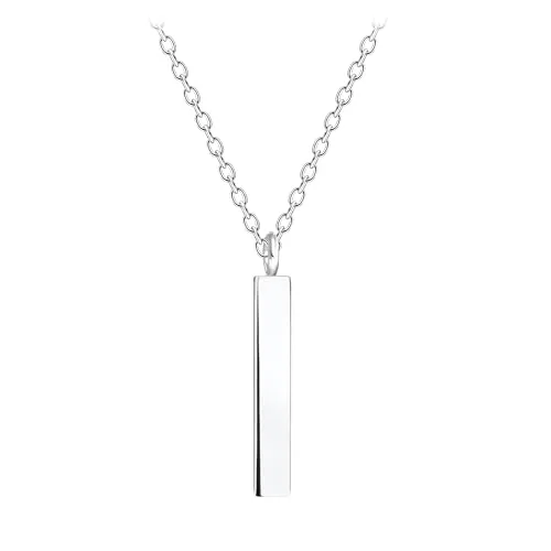 MONKIMAU Damen Halskette Stab 925 Sterling Silber - Frauen Halskette, Silberkette, Halsschmuck, Anhänger - hypoallergen, nickelfrei & verstellbar - hochwertiger Damenschmuck