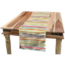 Abakuhaus Tischläufer Esszimmer Küche Rechteckiger Dekorativer Tischläufer, Bunt Hand gezeichnete Streifen bunt 40 cm x 225 cm