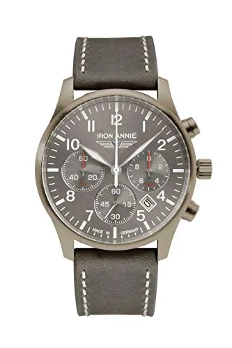 Iron Annie Captain's Line Chronograph 5674-4 - Hochwertige Herren-Armbanduhr mit grauem Ziffernblatt, leuchtenden Indizes und robustem Edelstahl-Gehäuse, ideal für Flieger und Liebhaber präziser Zeitmessung.