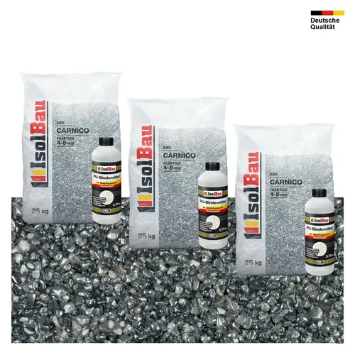 Steinteppich SET Carnico 4-8mm Marmorkies 75kg + PU-Bindemittel Set für 7,5m²