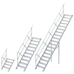 Euroline 510 Treppe 45° 1000mm Stufenbreite 7 Stufen Stahl Gitterrost