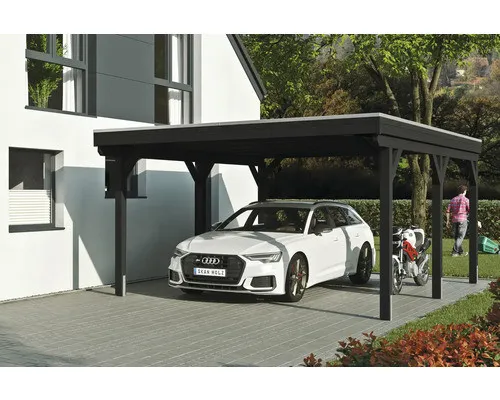 SKAN HOLZ Grunewald Einzelcarport mit Pfostenanker von SKAN HOLZ